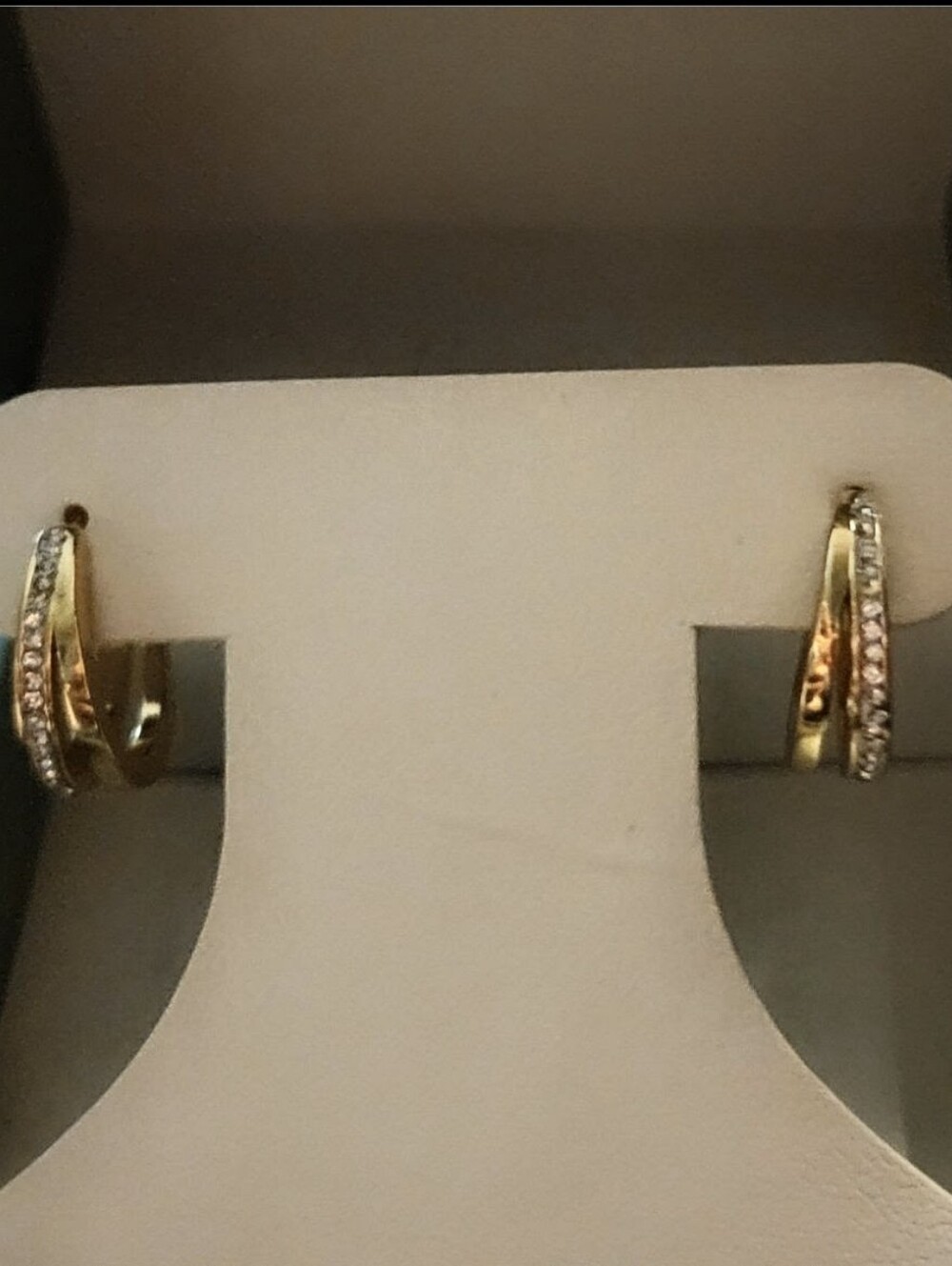NIB Sofia James New York Gold Tone Hoop Earrings With Premium Australian Crystal - Picture 3 of 7